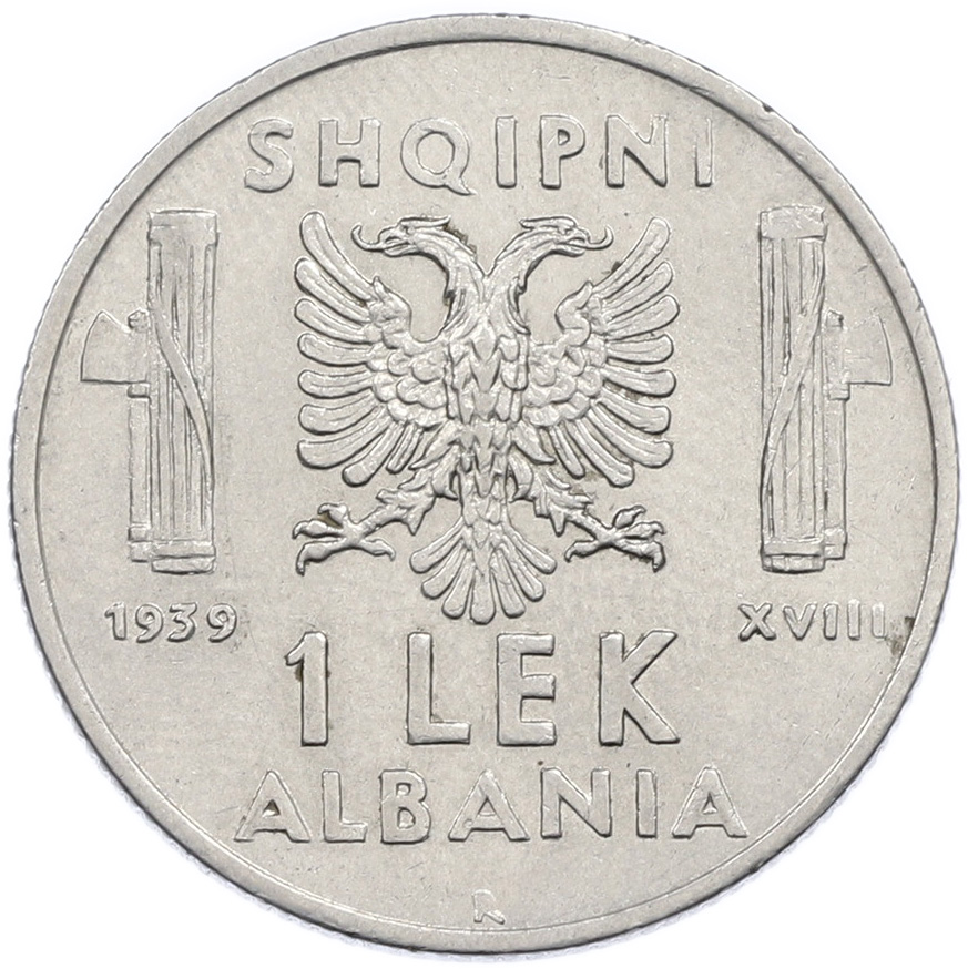 1 лек 1939 года Албания (Итальянская оккупация) — Фото №1