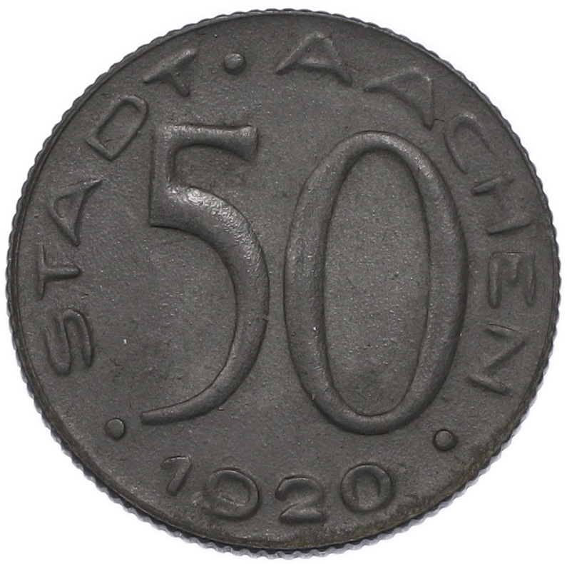 50 пфеннигов 1920 года Германия — город Аахен (Нотгельд) — Фото №2