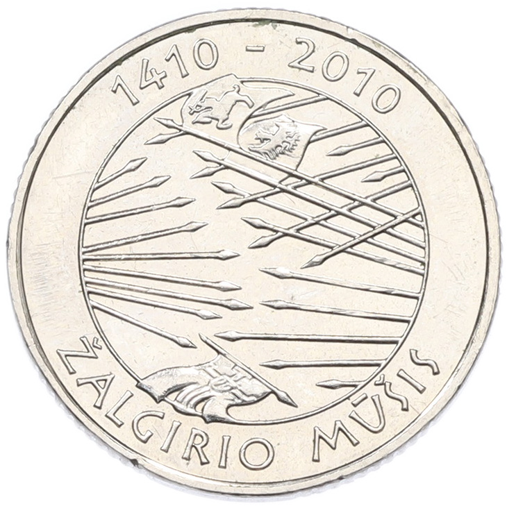 1 лит 2010 года Литва «600 лет Грюнвальдской битве» — Фото №1