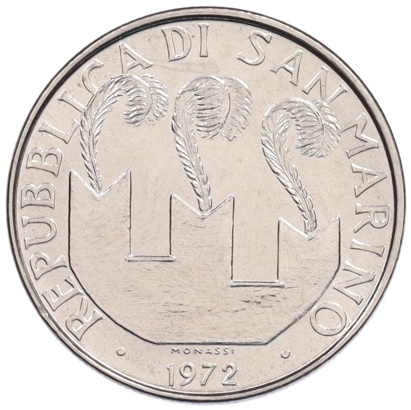 50 лир 1972 года Сан-Марино — Фото №2