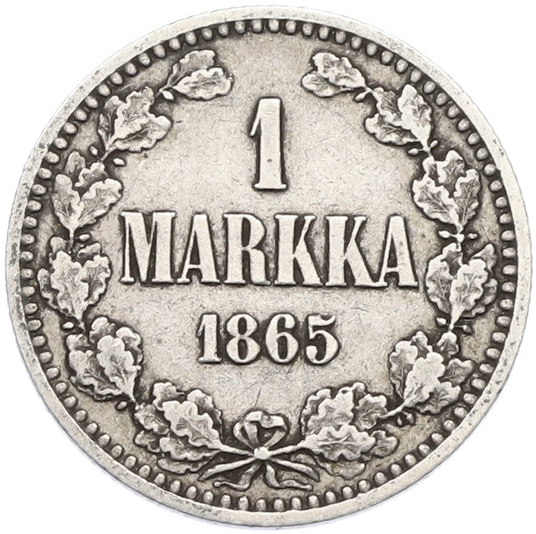 1 марка 1865 года Русская Финляндия — Фото №1