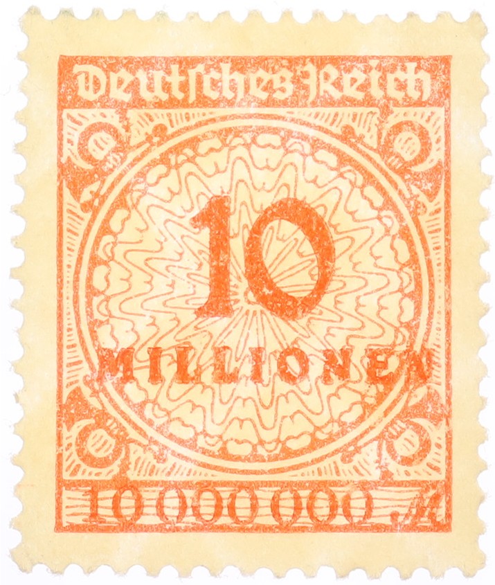 Почтовая марка 10 миллионов марок 1923 года Германия — Фото №1