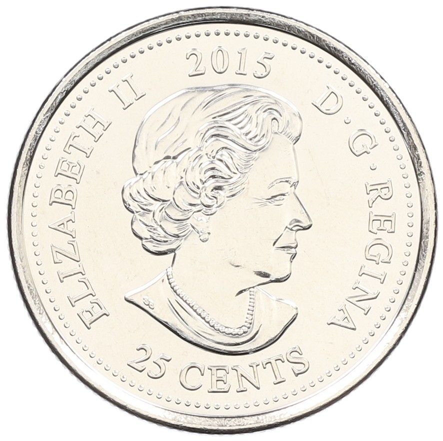 25 центов 2015 года Канада «100 лет стихотворению На полях Фландрии» — Фото №2