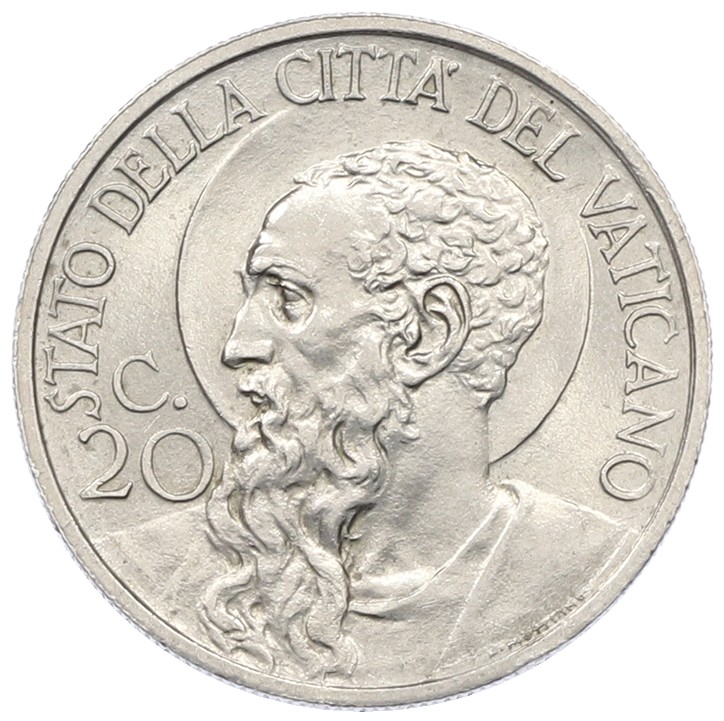 20 чентезимо 1936 года Ватикан — Фото №1
