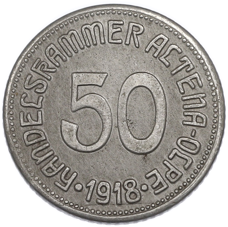50 пфеннигов 1918 года Германия — торговая палата Альтена-Ольпе (Нотгельд) — Фото №2