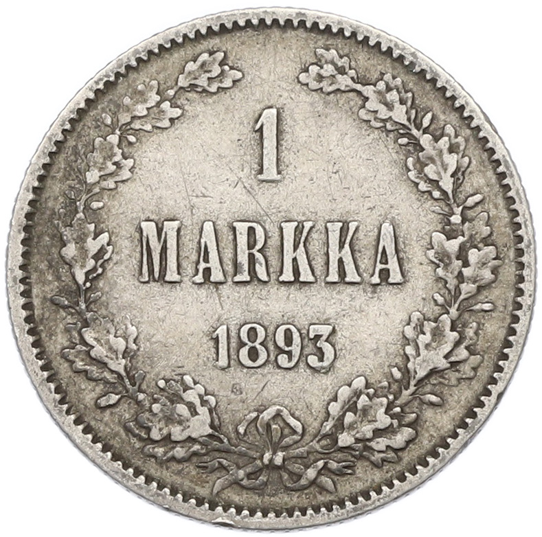 1 марка 1893 года Русская Финляндия — Фото №1
