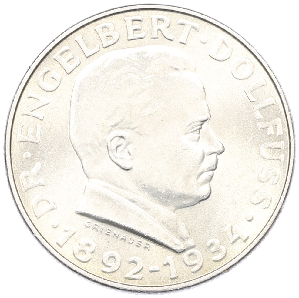 2 шиллинга 1934 года Австрия «Смерть Энгельберта Дольфуса» — Фото №1