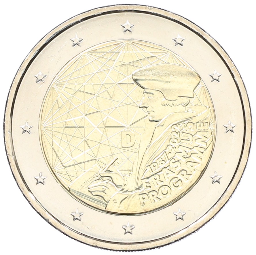 2 евро 2022 года F Германия «35 лет программе Эразмус» — Фото №1