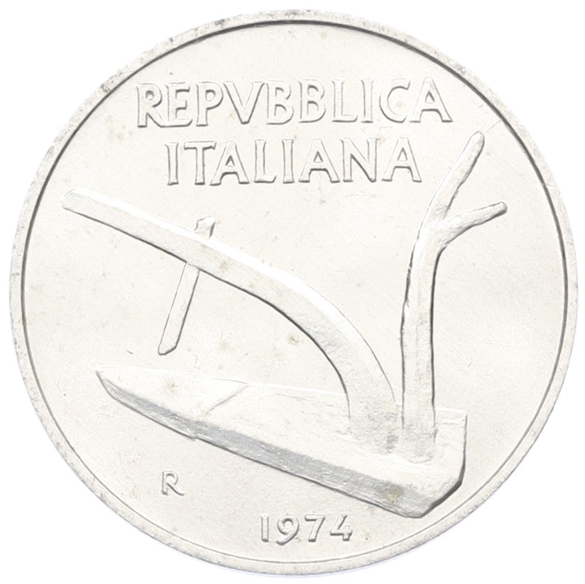 10 лир 1974 года Италия — Фото №1
