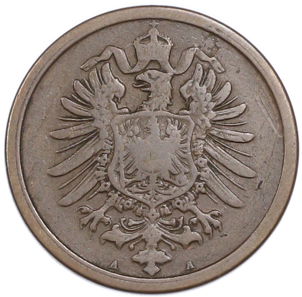 2 пфеннига 1877 года A Германия — Фото №2