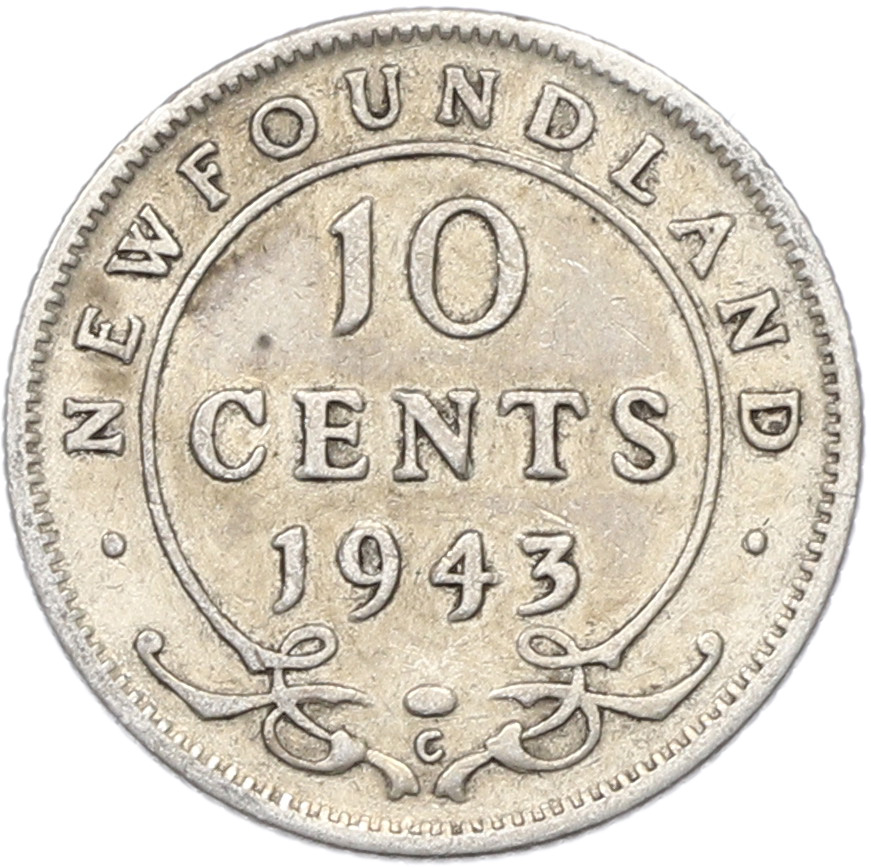 10 центов 1943 года Ньюфаундленд — Фото №1