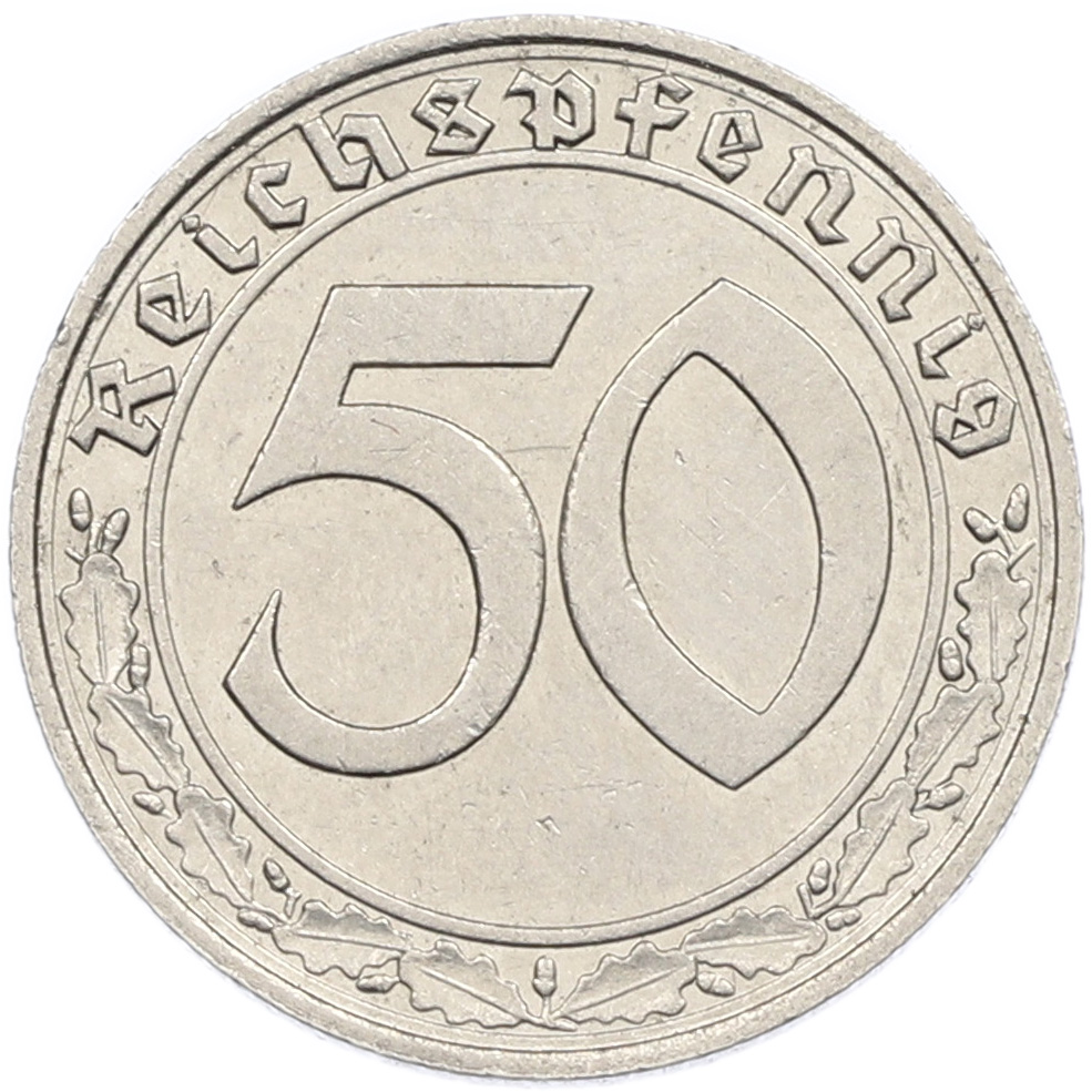 50 рейхспфеннигов 1939 года F Германия — Фото №2
