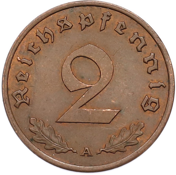 2 рейхспфеннига 1940 года A Германия — Фото №2