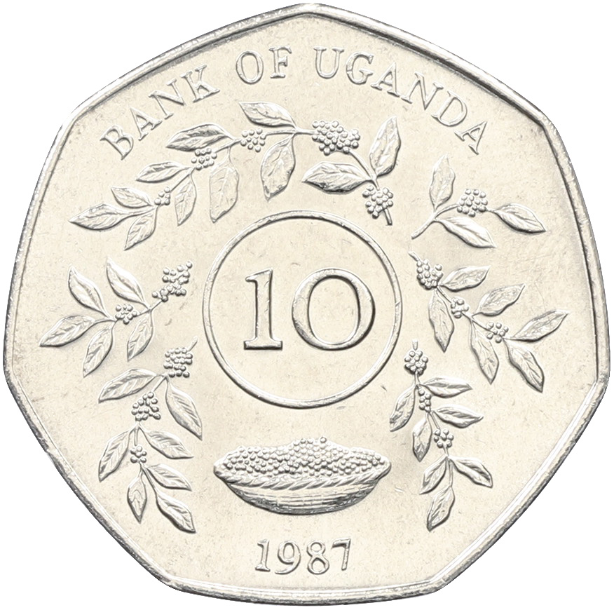 10 шиллингов 1987 года Уганда — Фото №1