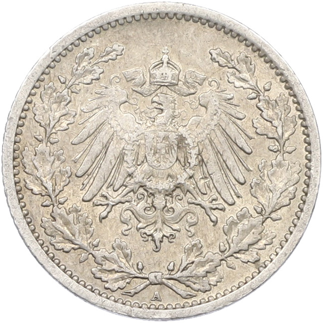 1/2 марки 1911 года A Германия — Фото №2