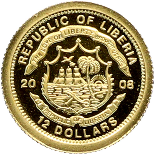 12 долларов 2008 года Либерия «Страны Европы — Чехия» — Фото №2