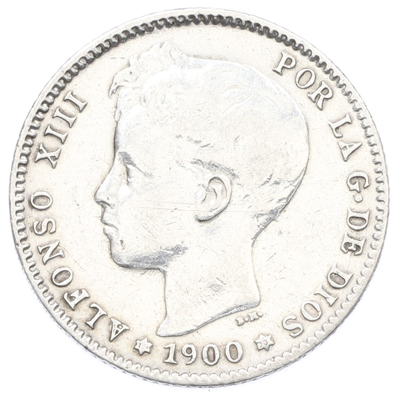 1 песета 1900 года Испания — Фото №1