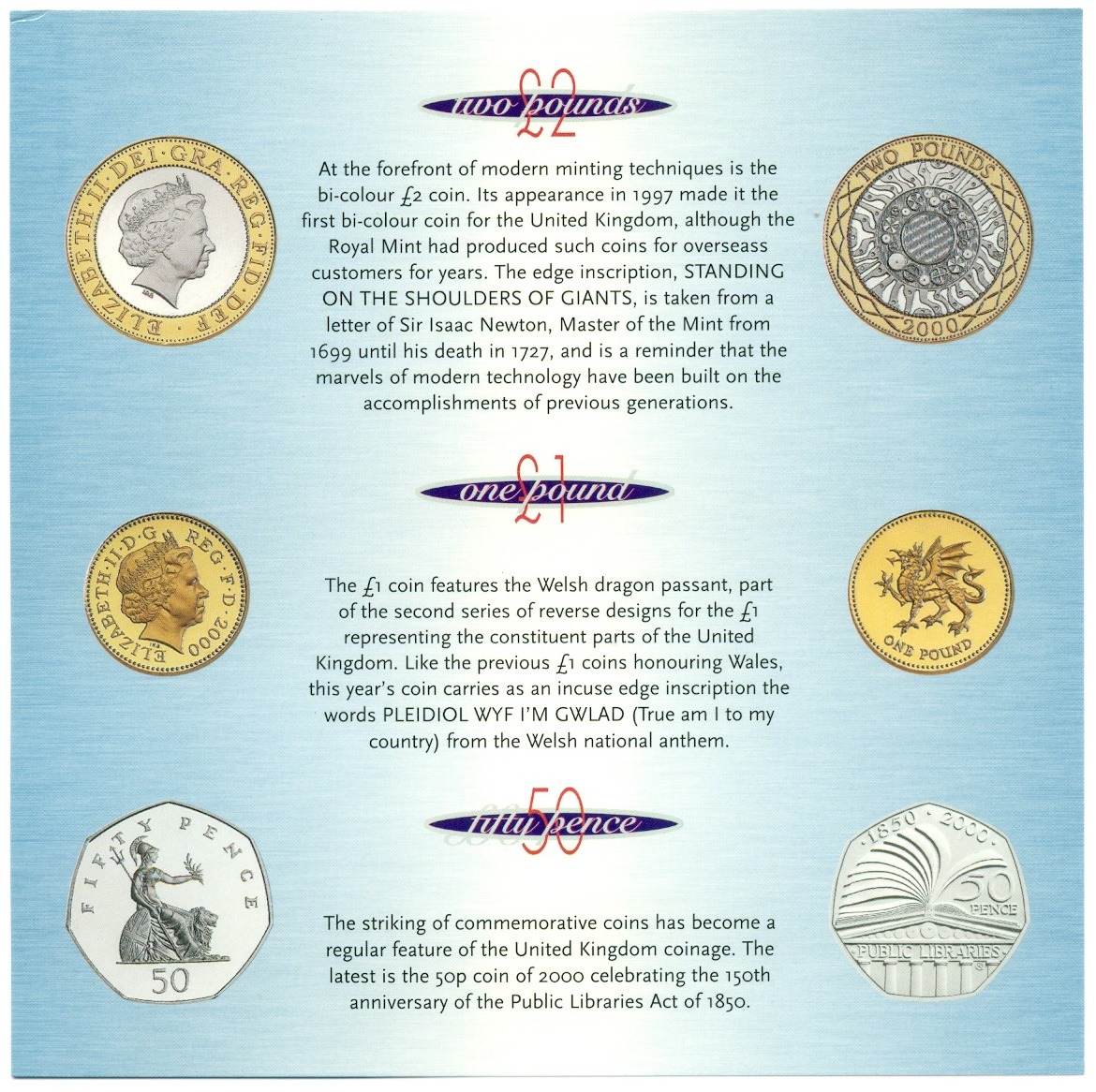 Годовой набор из 9 монет 2000 года Великобритания — Фото №3