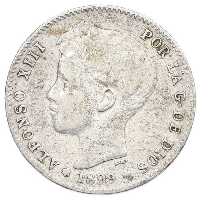 1 песета 1899 года Испания — Фото №1