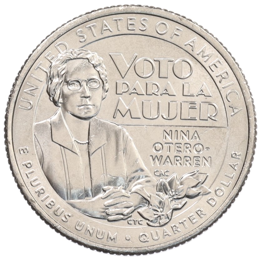 1/4 доллара (25 центов) 2022 года D США «Американские женщины — Нина Отеро-Уоррен» — Фото №1