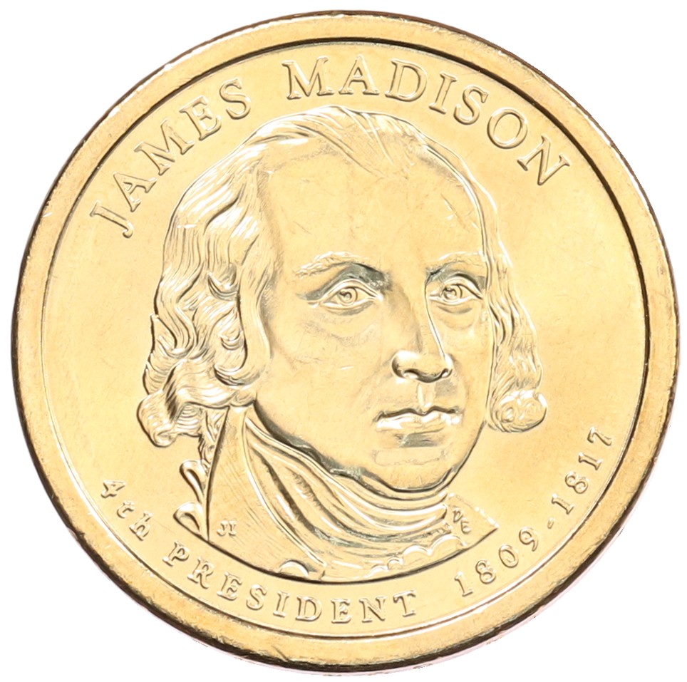 1 доллар 2007 года D США «4-й президент США Джеймс Мэдисон» — Фото №1