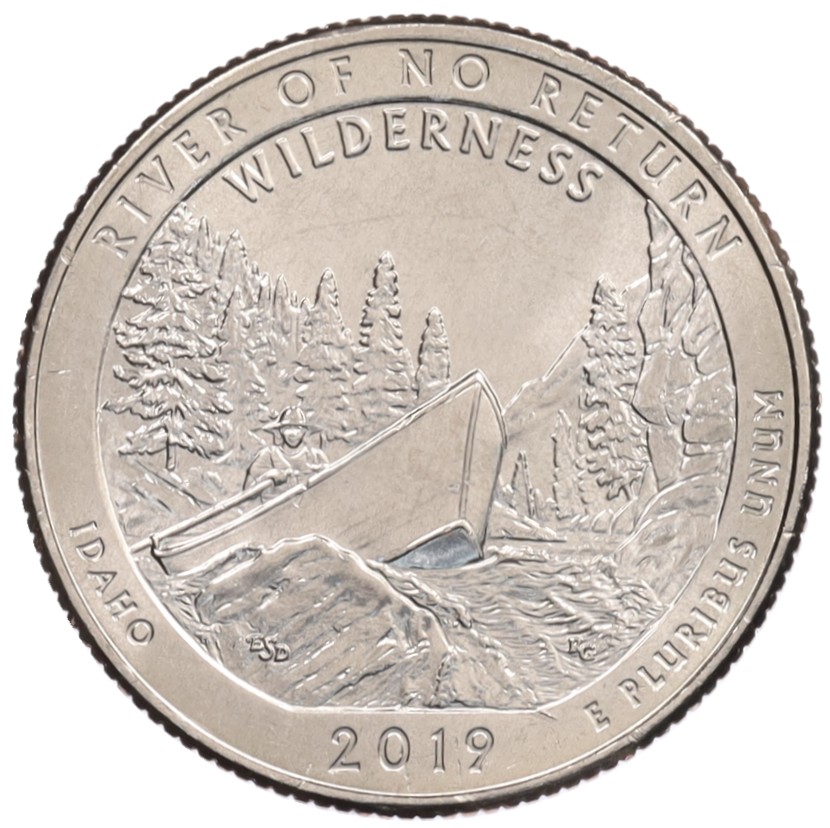 1/4 доллара (25 центов) 2019 года P США «Национальные парки — №50 Дикая местность Река Фрэнк Черч» — Фото №1
