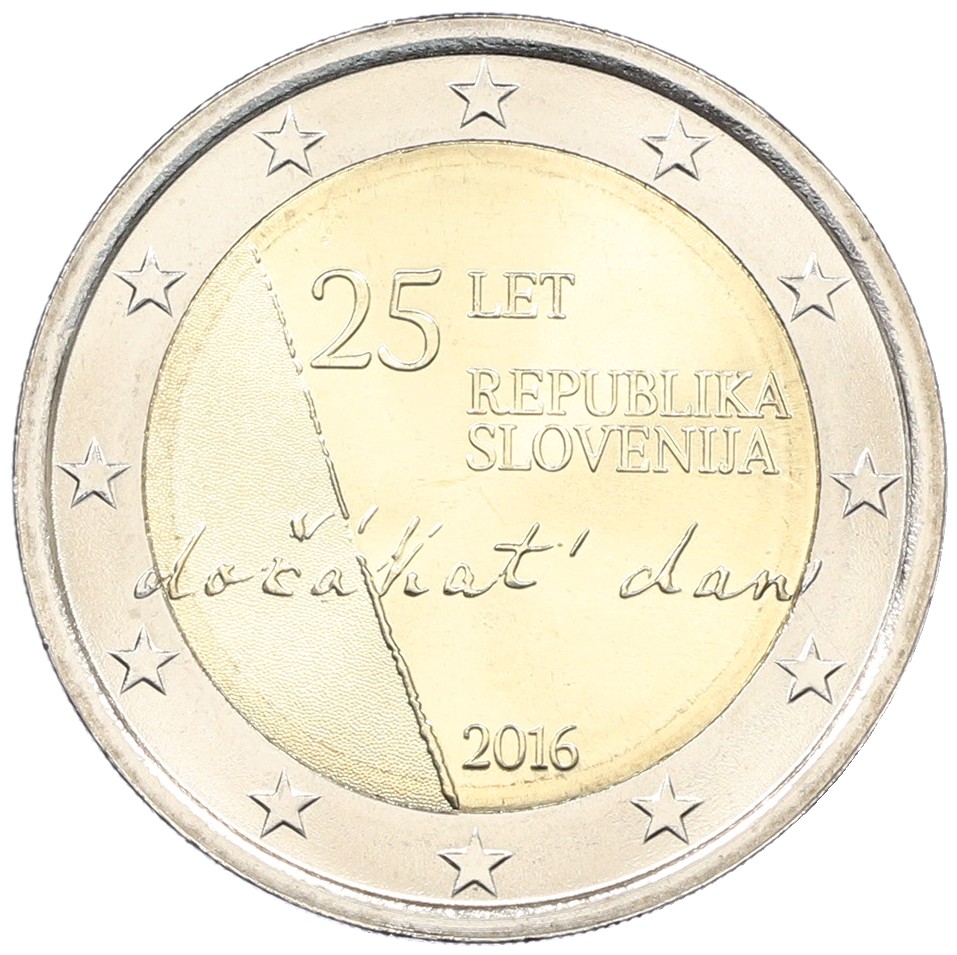 2 евро 2016 года Словения «25 лет Независимости» — Фото №1
