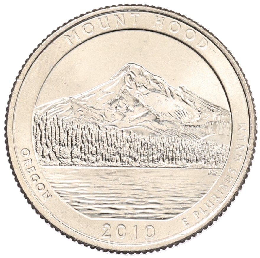 1/4 доллара (25 центов) 2010 года D США «Национальные парки — №5 Национальный лес Маунд Худ» — Фото №1