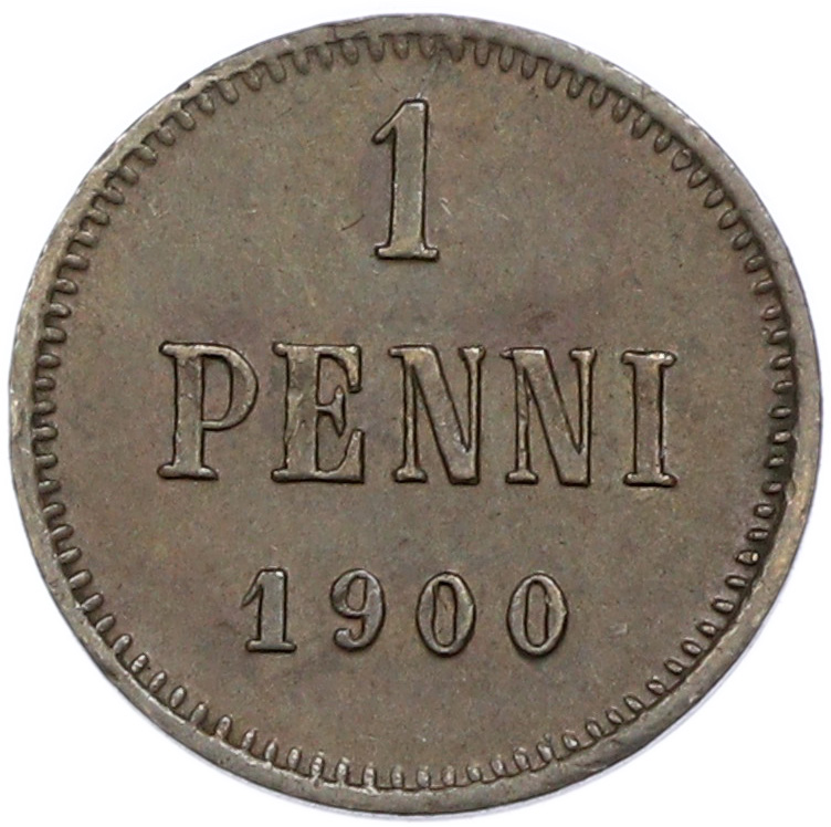 1 пенни 1900 года Русская Финляндия — Фото №1