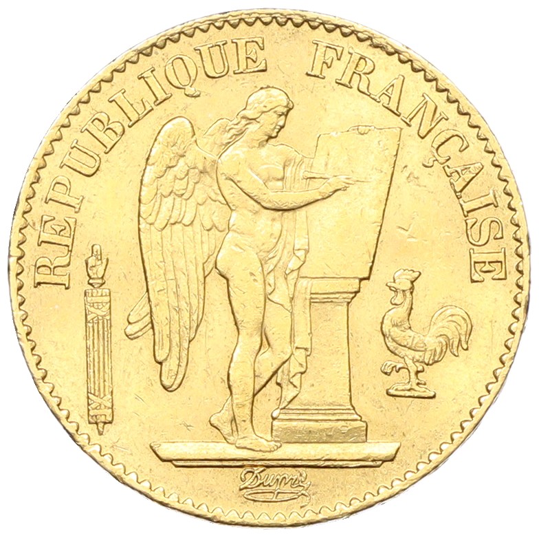 20 франков 1875 года А Франция — Фото №2