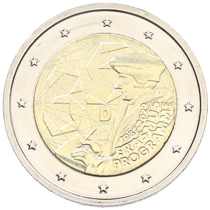 2 евро 2022 года A Германия «35 лет программе Эразмус» — Фото №1