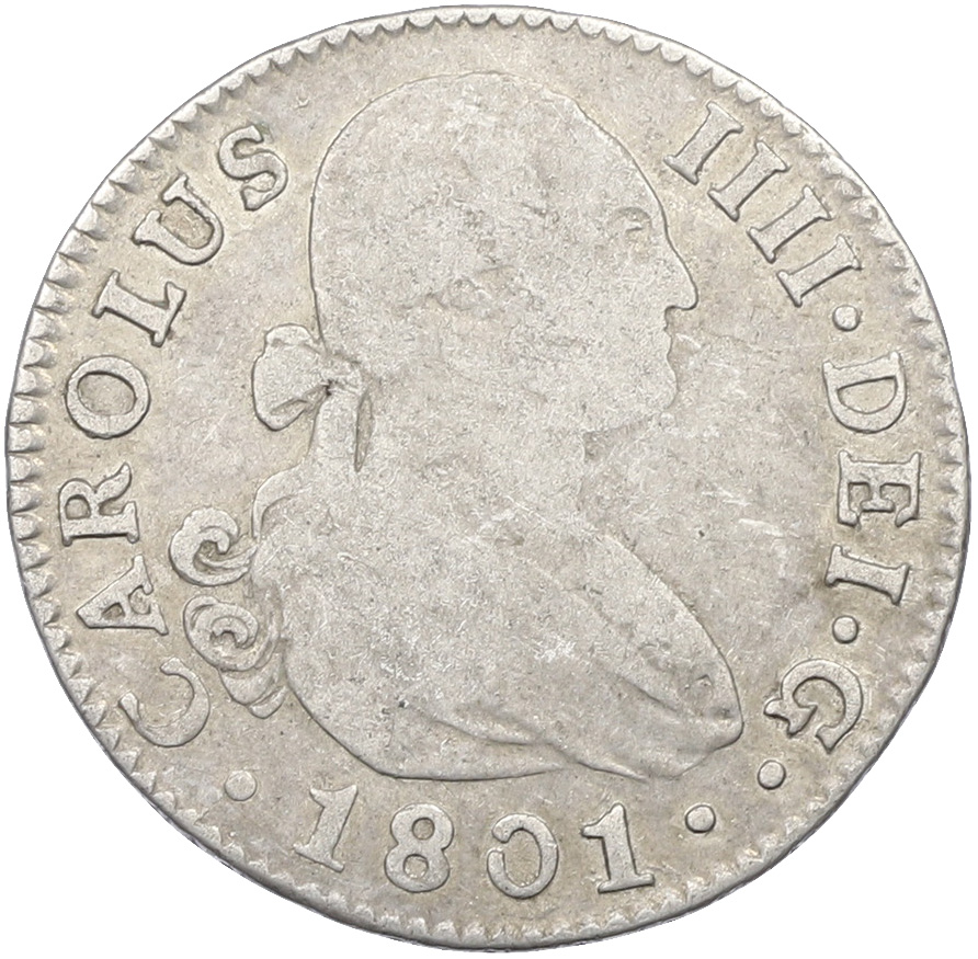 2 реала 1801 года Испания — Фото №1