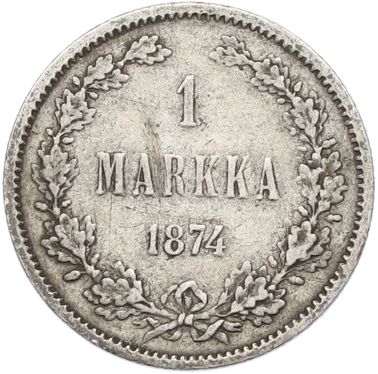 1 марка 1874 года Русская Финляндия — Фото №1