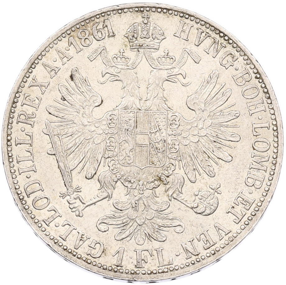 1 флорин 1861 года Австрия — Фото №1