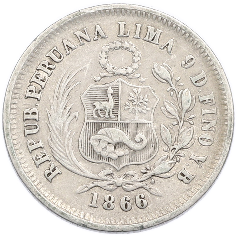 1/5 соля 1866 года Перу — Фото №1