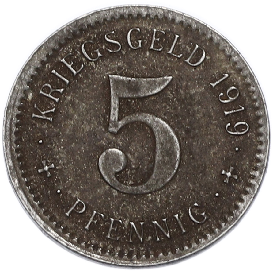 5 пфеннигов 1919 года Германия — город Менден (Нотгельд) — Фото №2