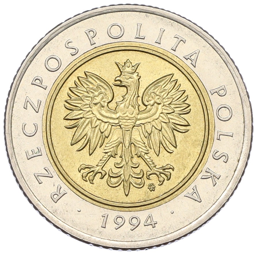 5 злотых 1994 года Польша — Фото №2