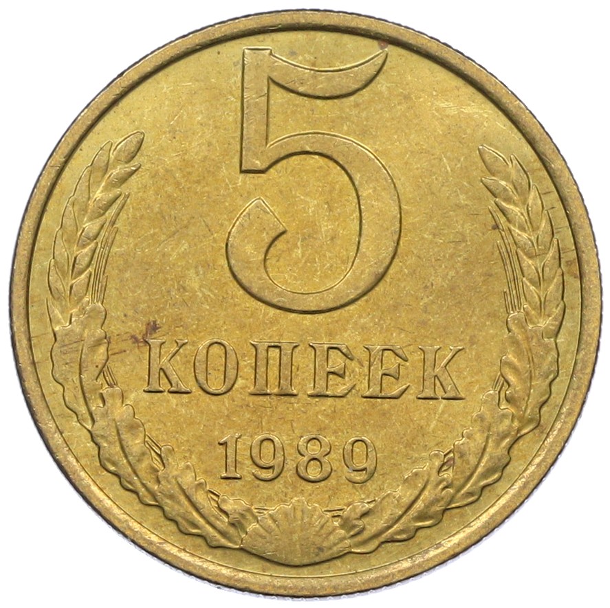 5 копеек 1989 года СССР — Фото №1