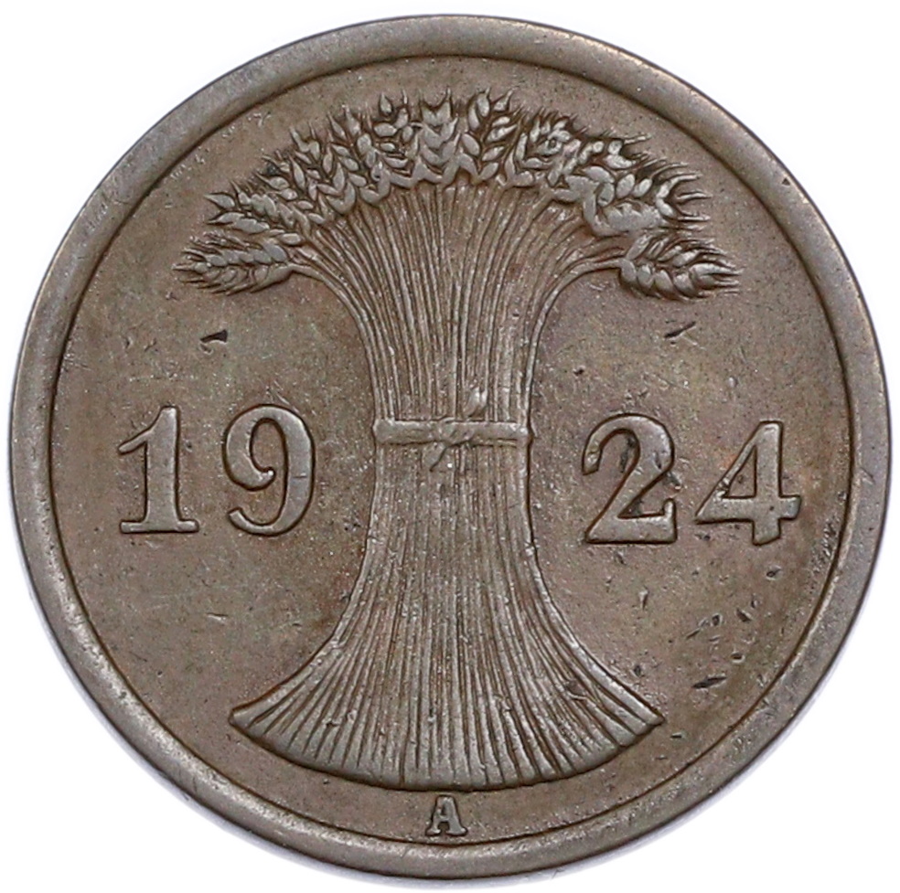 2 рейхспфеннига 1924 года A Германия — Фото №1