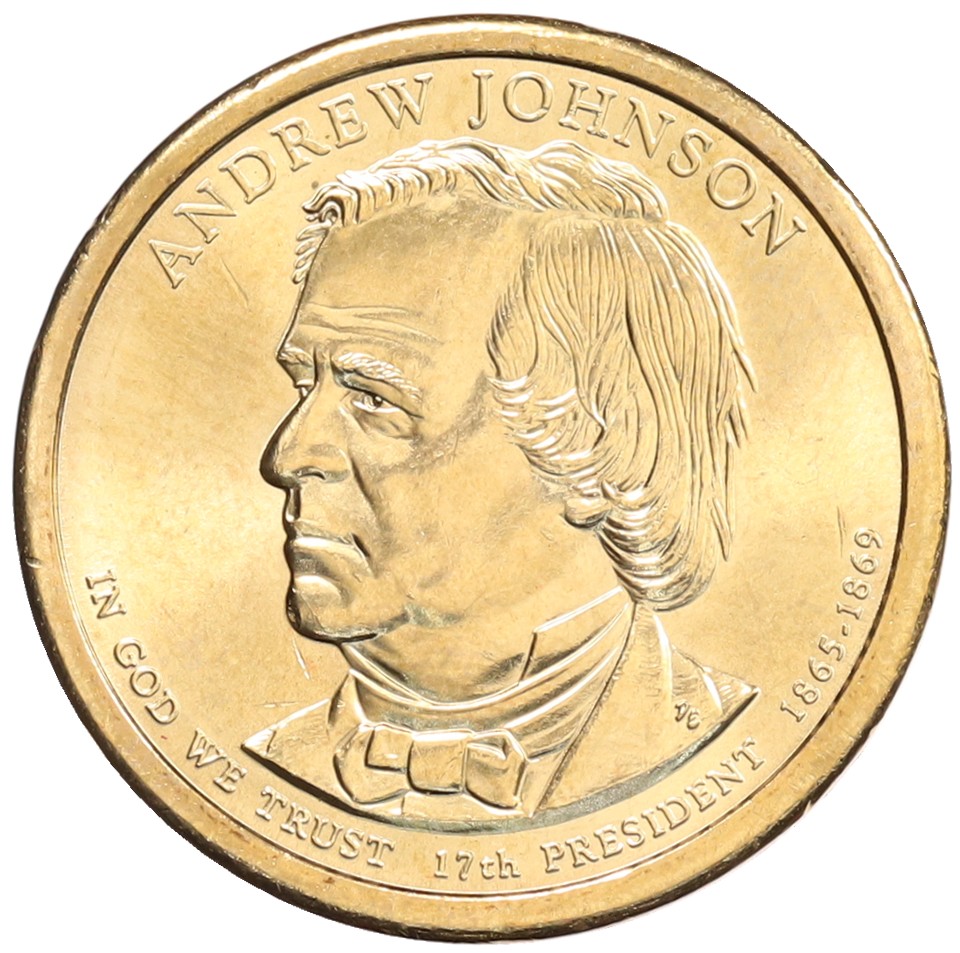 1 доллар 2011 года Р США «17-й президент США Эндрю Джонсон» — Фото №1