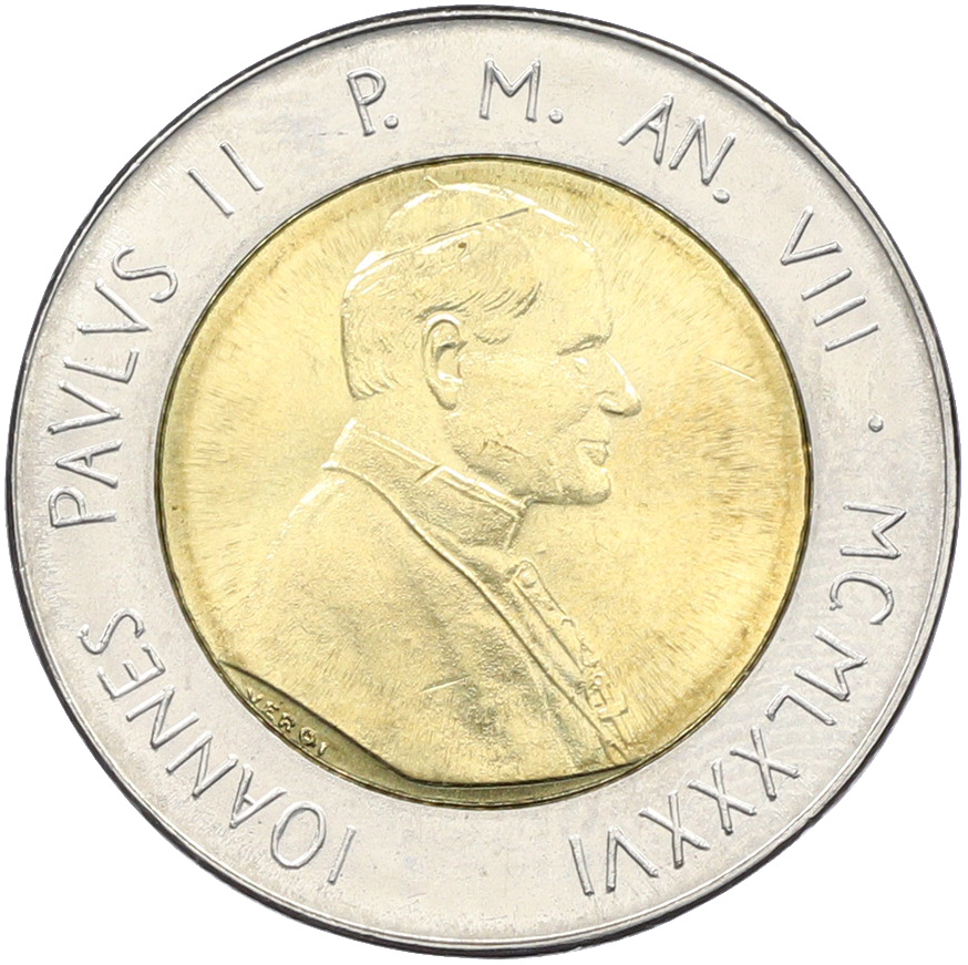 500 лир 1986 года Ватикан — Фото №2