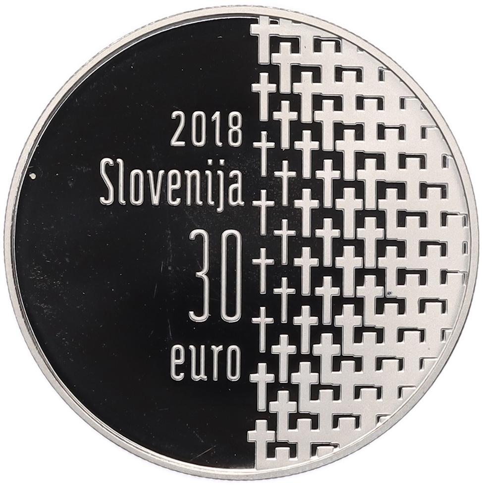 30 евро 2018 года Словения «100 лет окончанию Первой мировой войны» — Фото №2