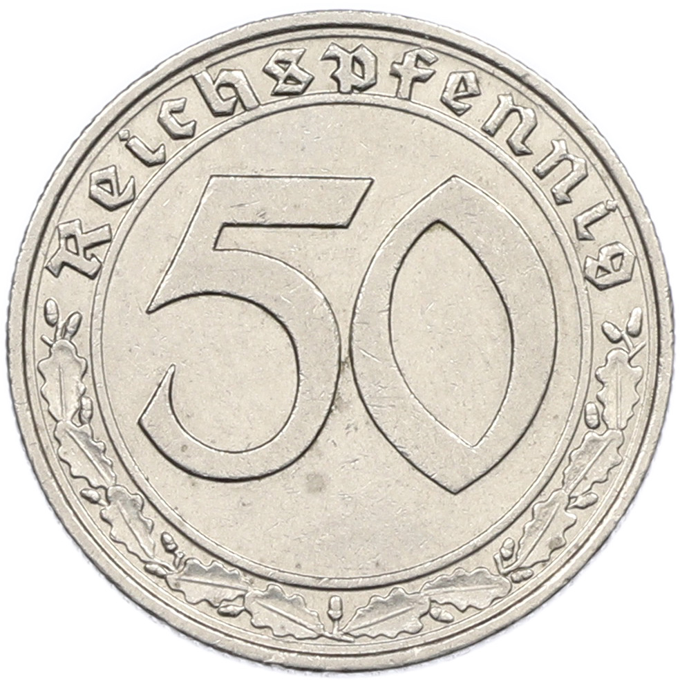 50 рейхспфеннигов 1938 года F Германия — Фото №2