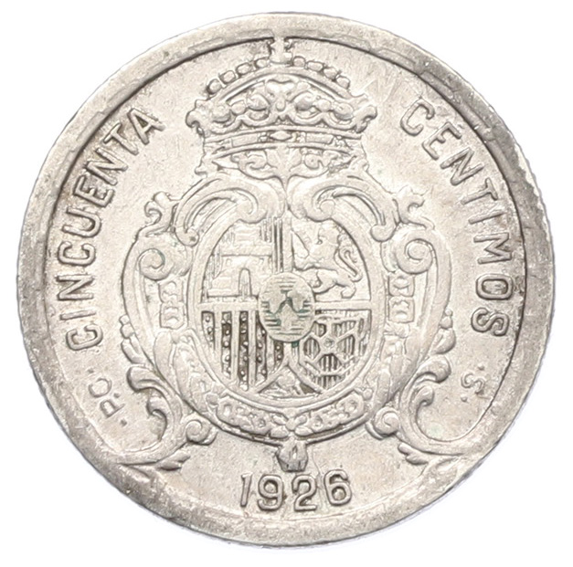 50 сентимо 1926 года Испания — Фото №2