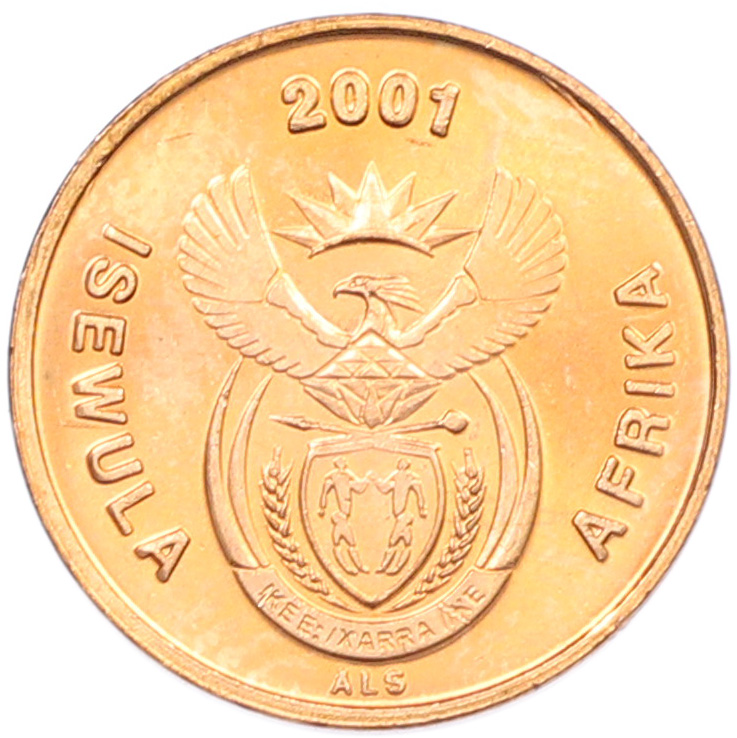 1 цент 2001 года ЮАР — Фото №2