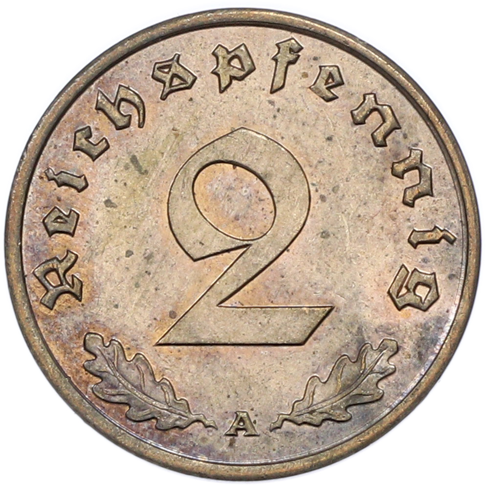 2 рейхспфеннига 1939 года A Германия — Фото №2