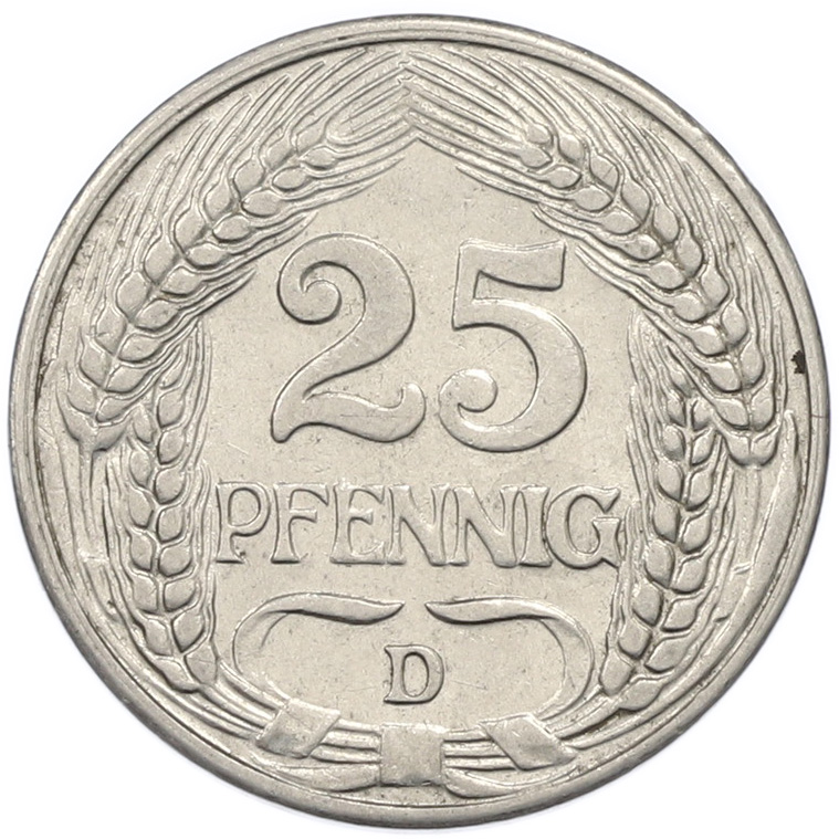 25 пфеннигов 1912 года D Германия — Фото №2