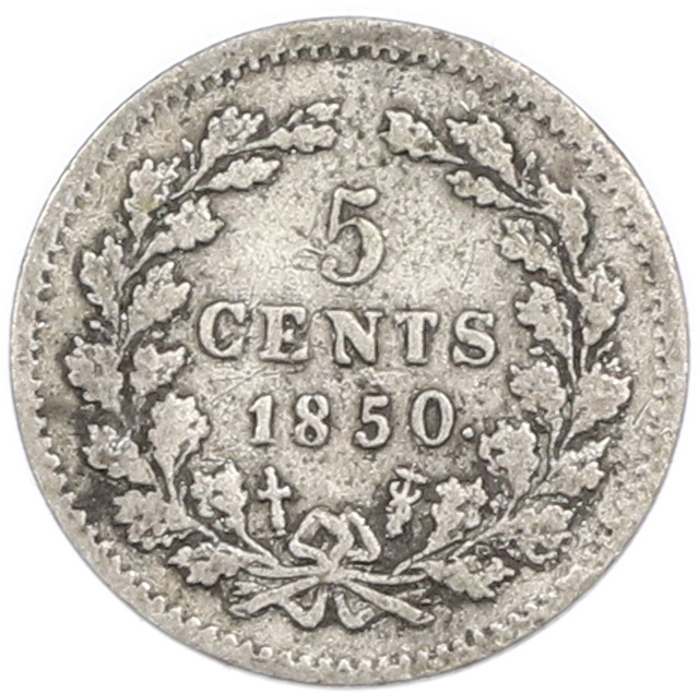 5 центов 1850 года Нидерланды — Фото №1