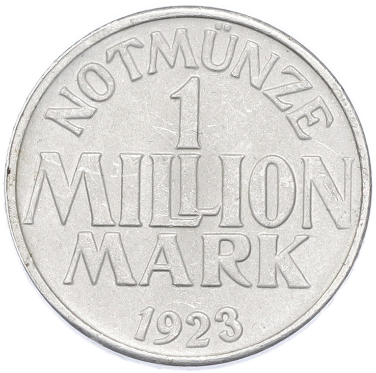 1 миллион марок 1923 года Германия — город Менден (Нотгельд) — Фото №2