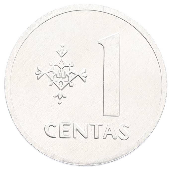 1 цент 1991 года Литва — Фото №2